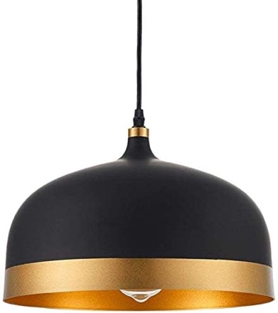 black & gold dome pendant matte black & god