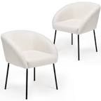 yipin home white barrel  chair 2 pack metal legs