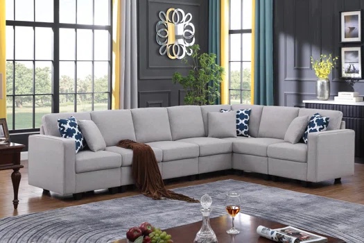 Solina Linen Reversible Modular Corner Sectional Sofa (box 4 of 8)