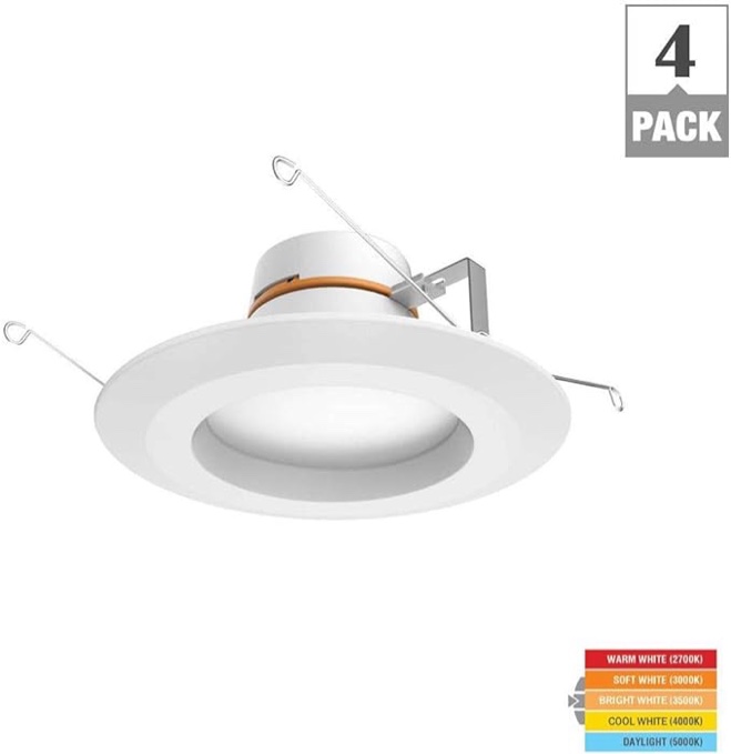Commercial Electric 5/6" LED Color Changing Recessed Trim (4-Pack)