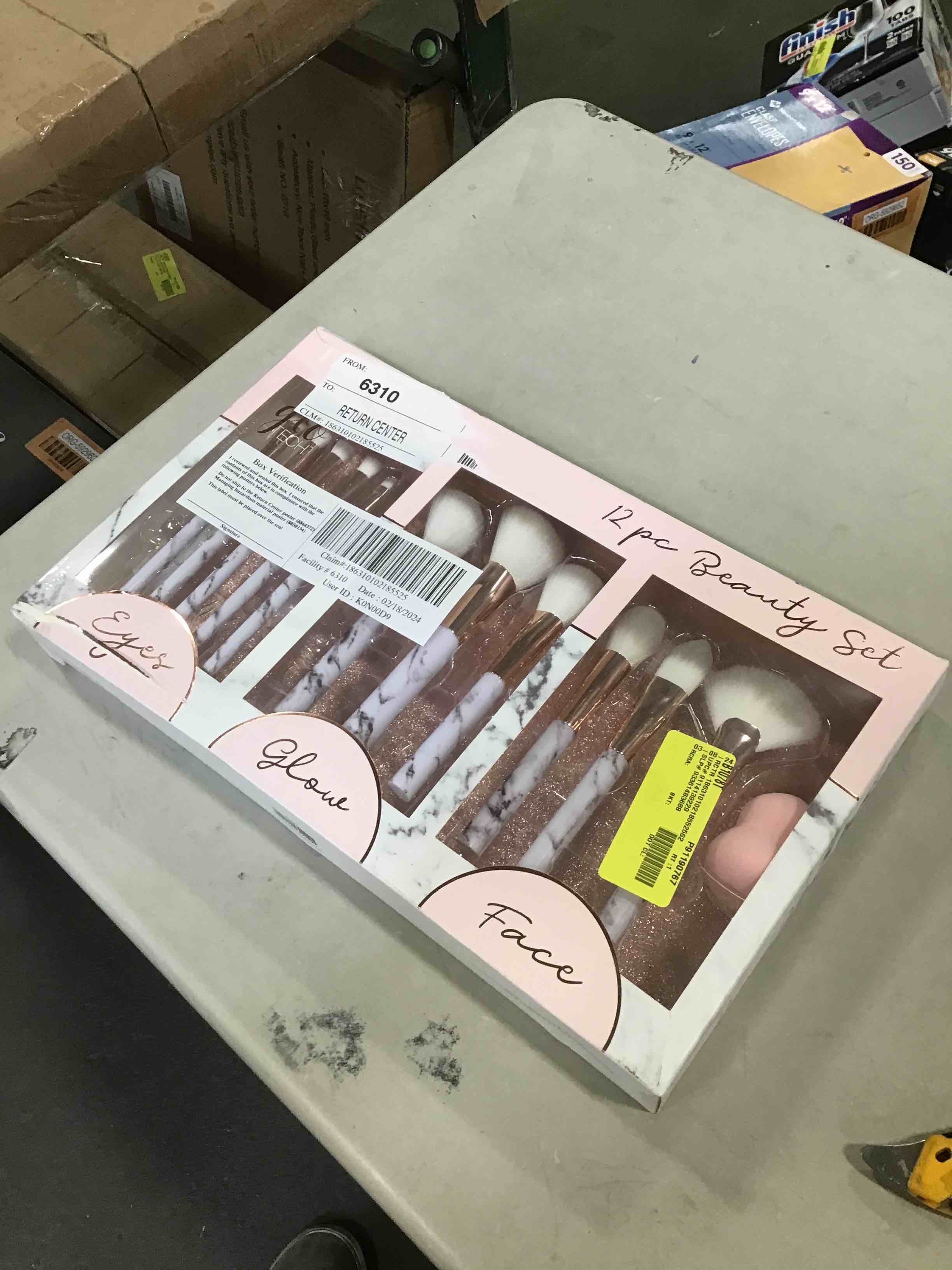 GloTech 12-Piece Makeup Brush Set Marble