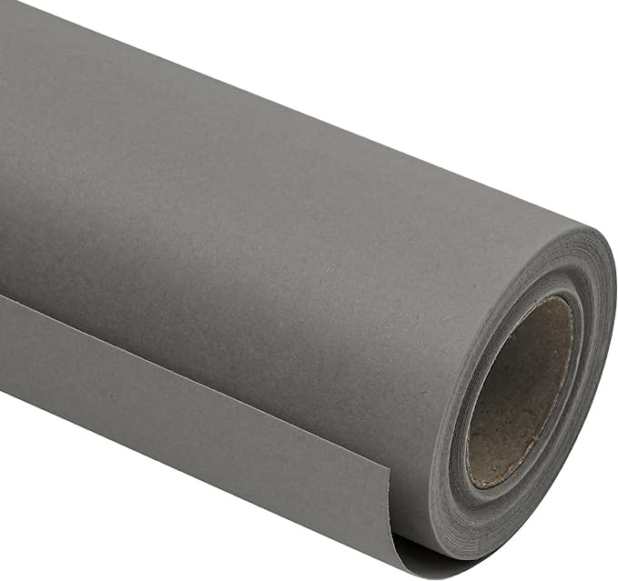RUSPEPA Kraft Paper Roll - 30 inches x 32.8 feet - Recyclable Paper Perfect for Wrapping, Craft, Packing, Floor Covering, Dunnage, Parcel, Table Runner, Dark Gray