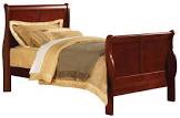 ACME LOUIS PHILIPPE III CHERRY TWIN BED  RAILS