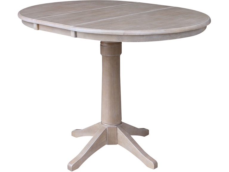 John Thomas Casual Dining Round Extension Table Top in Taupe Gray