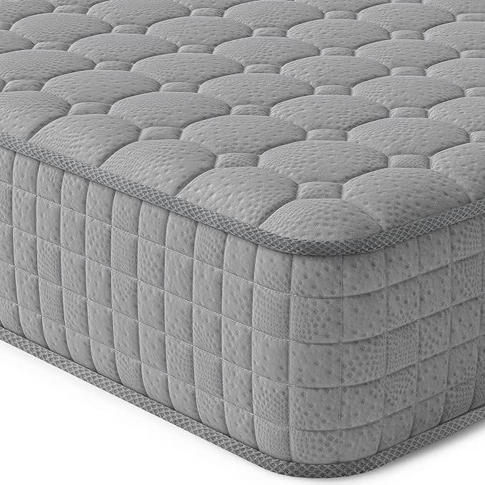 Vesgantti 8 Inch Multilayer Hybrid Full Mattress, Ergonomic Design with Memory Foam and Pocket Spring, Medium Firm Feel, Grey