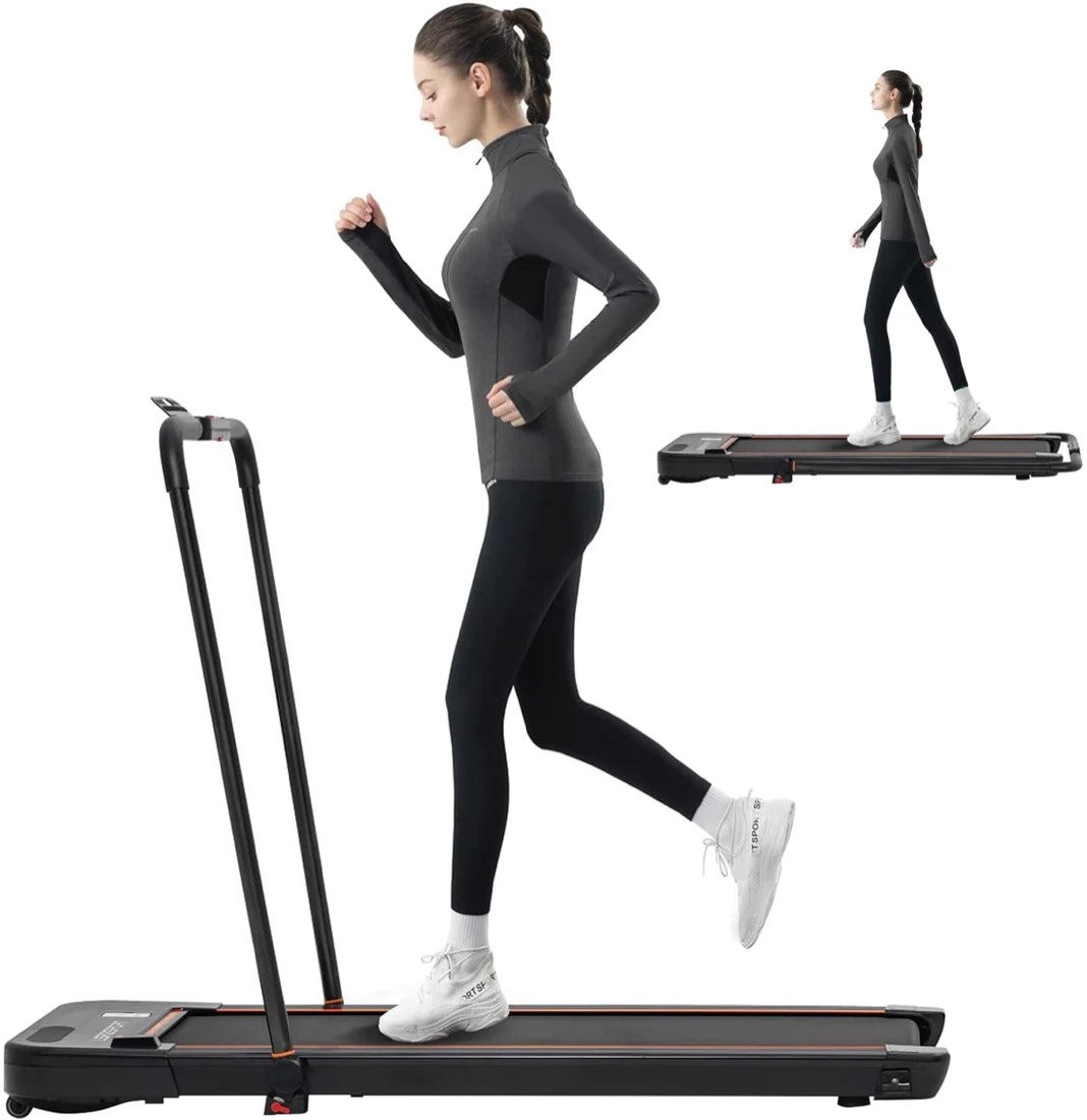 LSRZSPORT 2 in 1 Foldable Treadmill for Home, under Desk Treadmill 