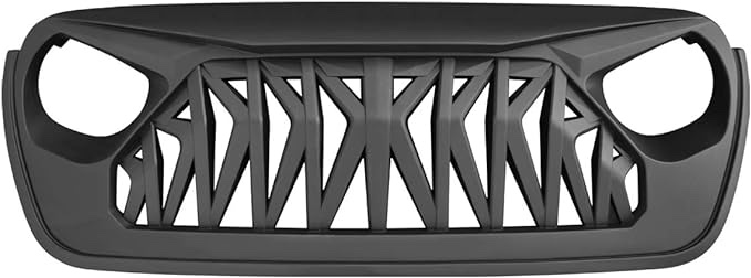 Allinoneparts Front Shark Grille Compatible with 2018 2019 2020 2021 Jeep Wrangler JL JLU Gladiator JT, Matte Black JL Matte Black Kind