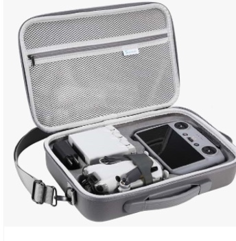 Skyreat Mini 4 Pro RC 2 Case, Portable PU Leather Storage Shoulder Bag for DJI Mini 4 Pro Fly More Combo Kit Accessories