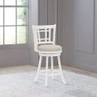 Hillsdale Fairfox Swivel Stool with Rectangular Lattice Back, Counter Height, White (1 piece)