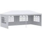 Outsunny Large 20' x 10' Gazebo Canopy Party Tent with 4 Removable Window Side Walls, Outdoor Events - White  