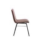 Hedberg Faux Leather Stacking Side Chair in Walnut Brown