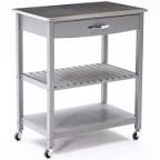 Annily 26'' Wide Rolling Kitchen Cart with Stainless Steel Top