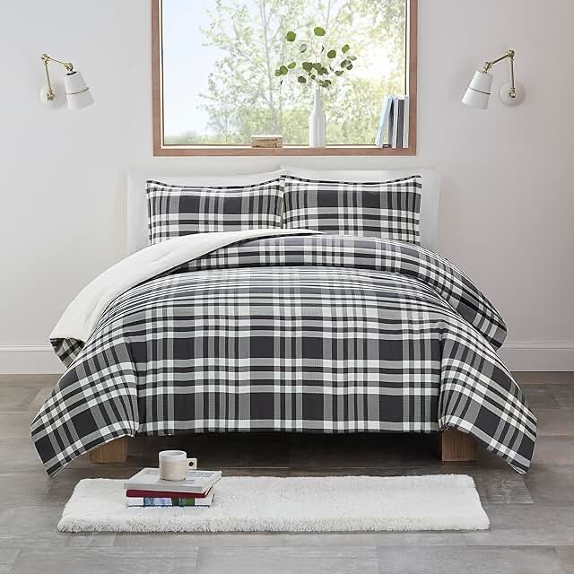UGG 32549 Devon Full-Queen 3-Piece Comforter Set Soft Luxury Bedding Comforter and Two Pillow Shames Cozy Comfortable Reversible Machine Washable Hotel Style Bedding Set, Full/Queen, Ocean Plaid