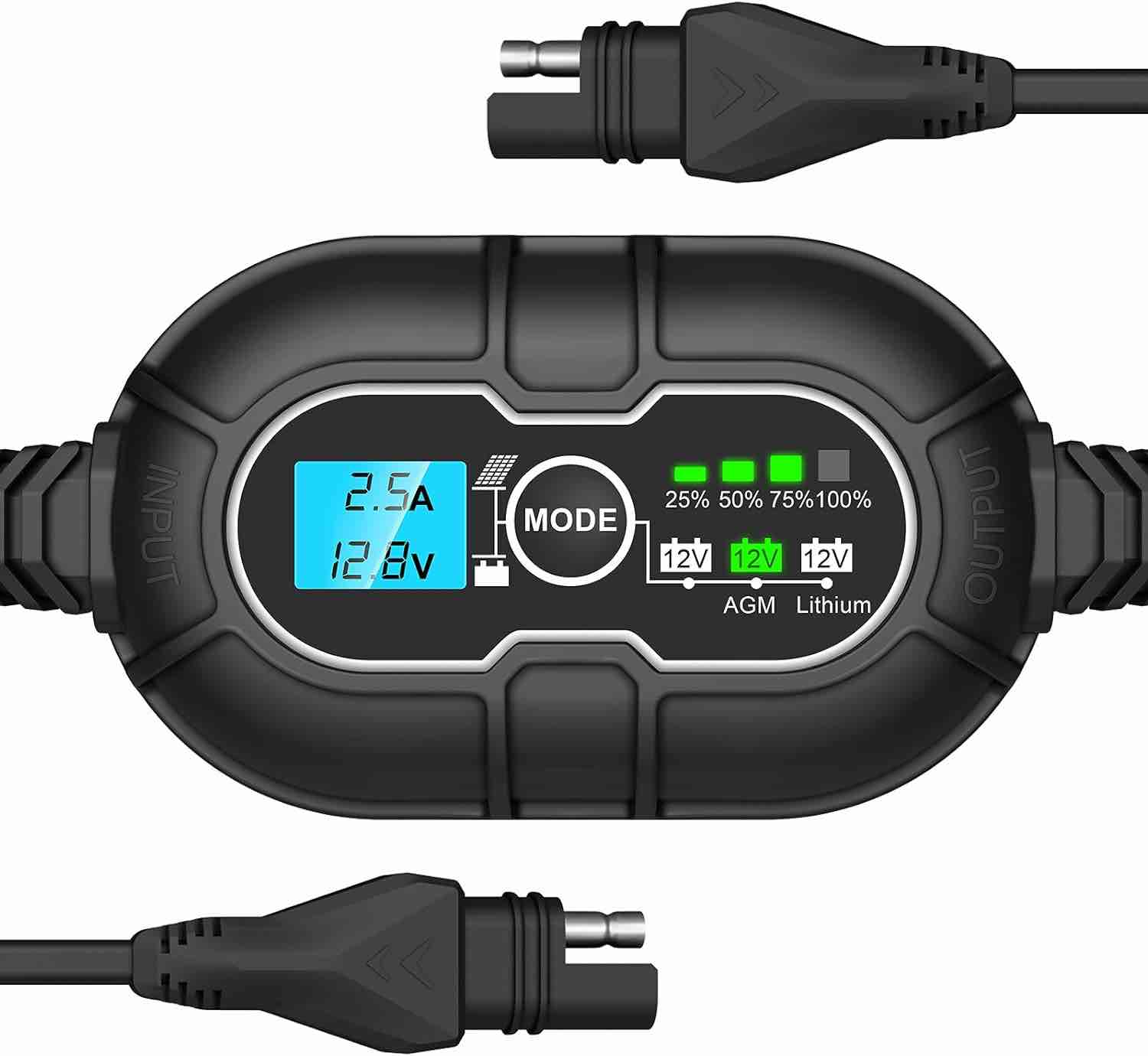 10A MPPT Solar Charge Controller,10 Amp 12 Volt Solar Panel Regulator with Digital LCD Display + Temp Sensor + Charging Level for 12 Volt Wet Gel AGM Lithium LiFePO4 Battery