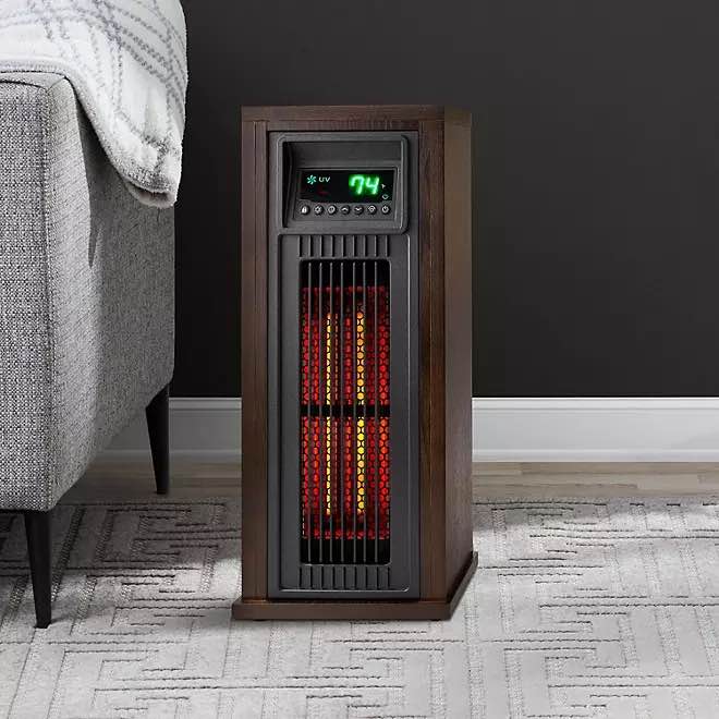 Member's Mark 23" 3-Element Infrared Wood Tower Heater with UV LED Light