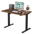 ymax Rustic Electric Standing Desk Height Adjustable Home Office Table with Hook
