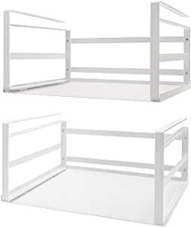 Nxconsu 2Pack Under Shelf Storage Cabinet Hanging Basket Organizer Under Pantry Storage Shelf Rack Holder for Kitchen Cupboard Desk Table Bookshelf Can Bottle Heavy Duty All Metal Slide-in Wide White