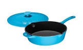 Bruntmor enameled cast iron skillet deep sauté pan with lid