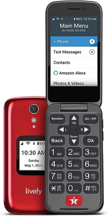LIVELY Jitterbug Phones Flip2 - Flip Cell Phone for Seniors - Must Be Activated Phone Plan - Not Compatible with Other Wireless Carriers - Red Flip Phone