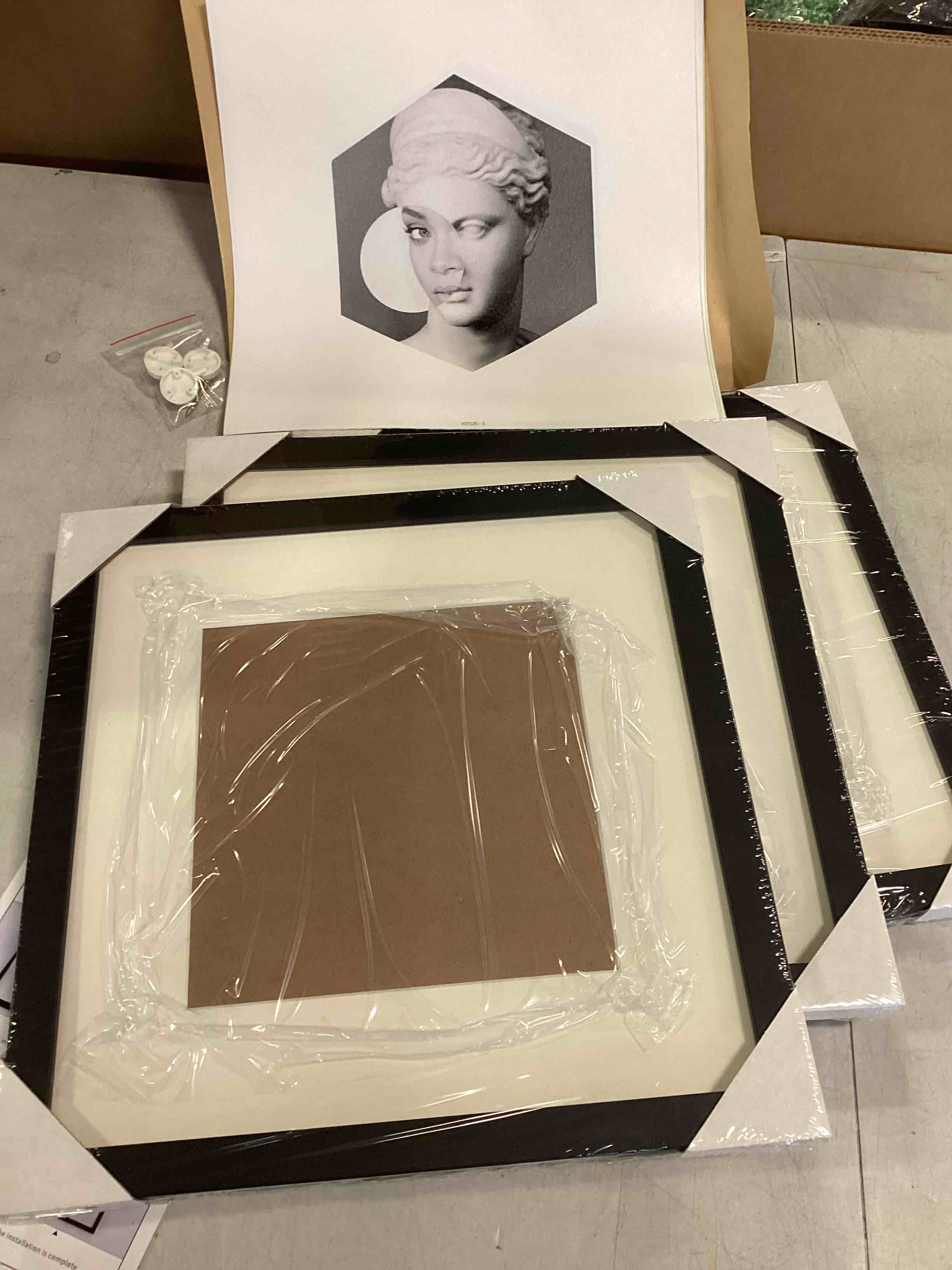 Square Picture Frames, Set of 3, Black 