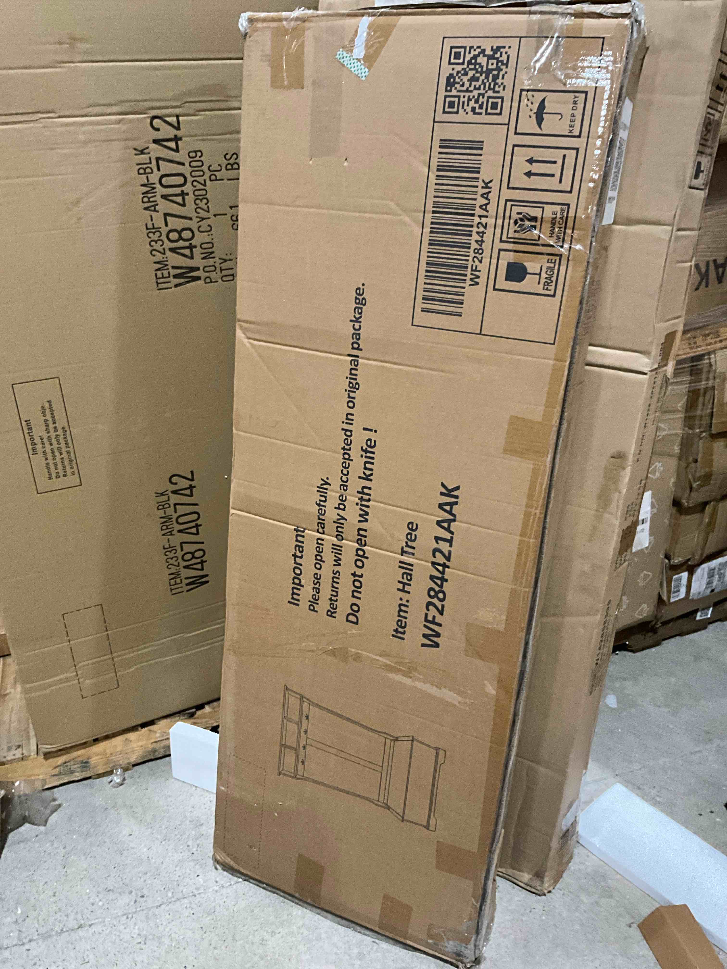 Bush Furniture Woodland Hall Tree and Shoe Storage Bench with Shelves