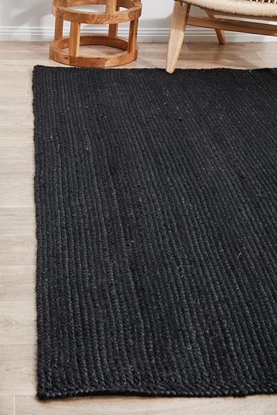 Area Rugs Indian Handmade Natural HandWoven Braided Jute Rug for living room, Bedroom (5x3 Foot Square, Black) Brand: DecorAvenue
