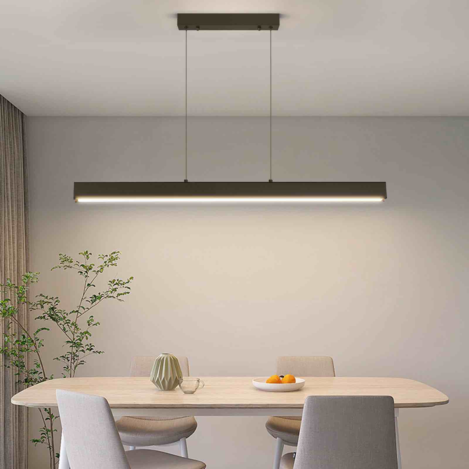 Linear Pendant Light Fixtures, 20W LED Island Lights with Remote, 39