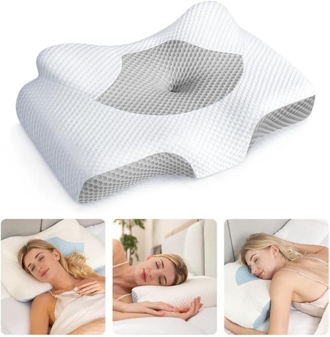 Famedio Adjustable Neck Pillows for Pain Relief Sleeping, Hollow Design