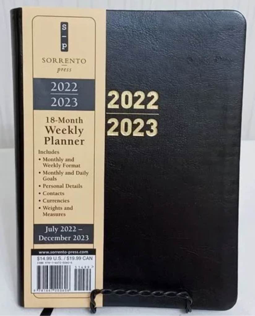 sorrento press 18 month weekly planner 23-24