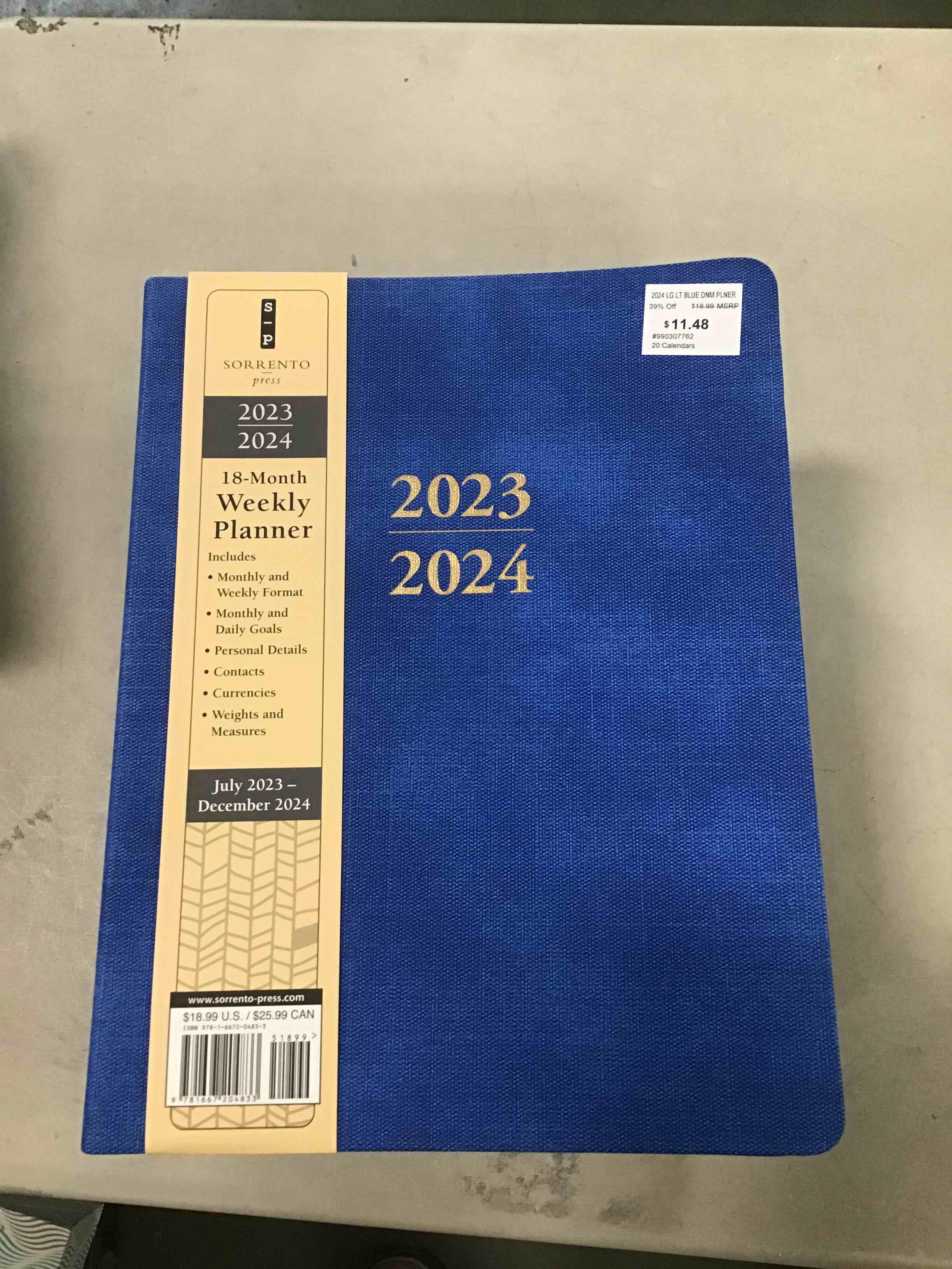 Sorrento Press 2023 2024 18 Month Weekly Planner Blue Sorrento press 2023 2024 18 month weekly planner blue