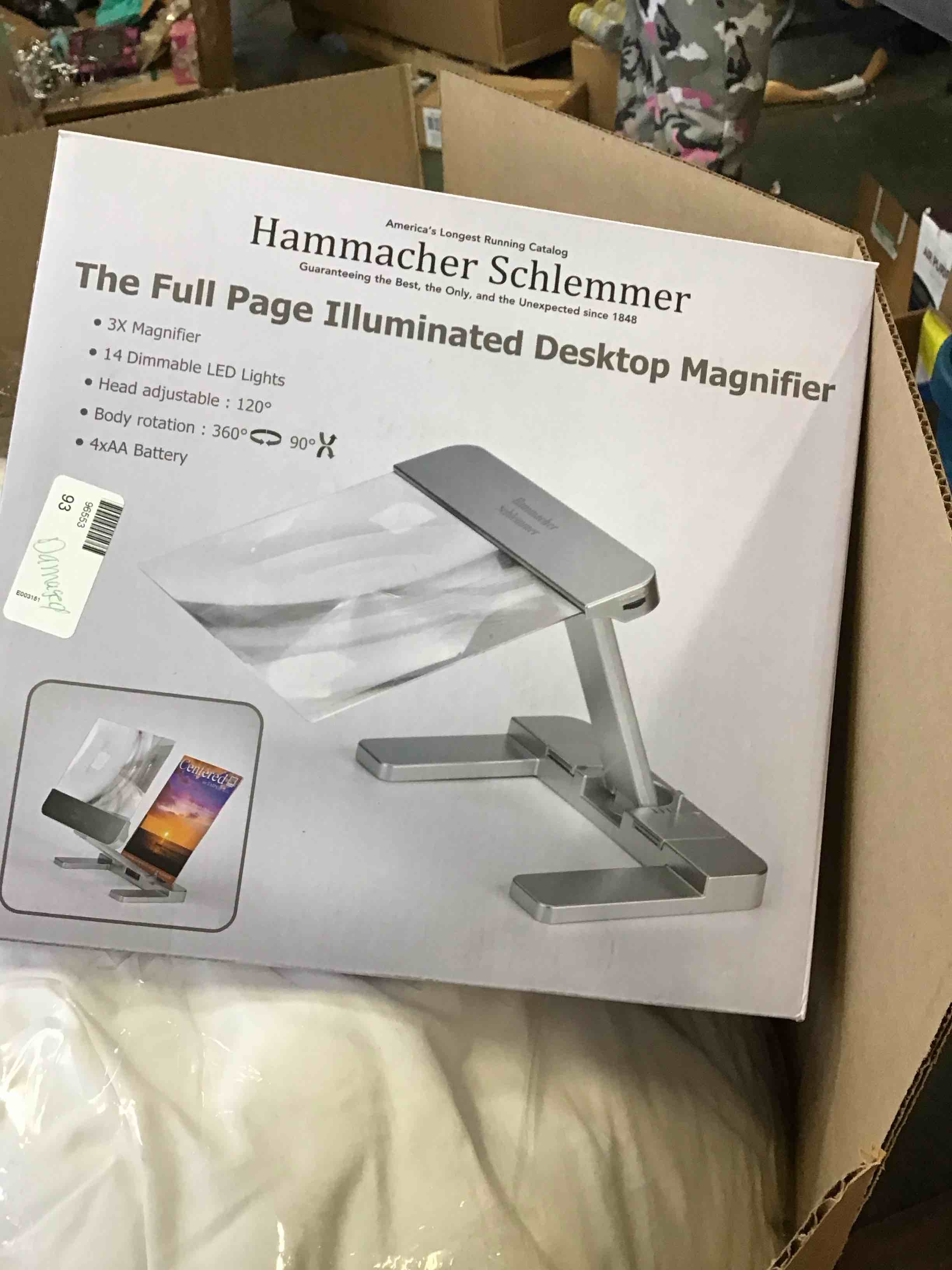 Hammacher Schlemmer Full Page Illuminated Desktop Magnifier