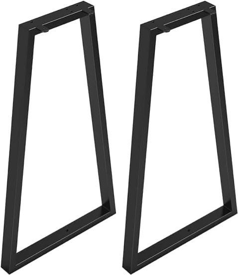 Signstek 28" Trapezoid Metal Table Legs, Heavy Duty Tube Iron Desk Legs for Furniture, Stool or Chairs, Coffee Table Legs, Bench Legs, End Table Legs, Set of 2, Black, DIY