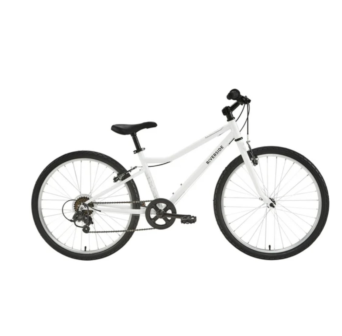 Decathlon Riverside 100, 24" Hybrid Kid's Bike Aged 9 to 12 years , 4'5" to 4'11", White