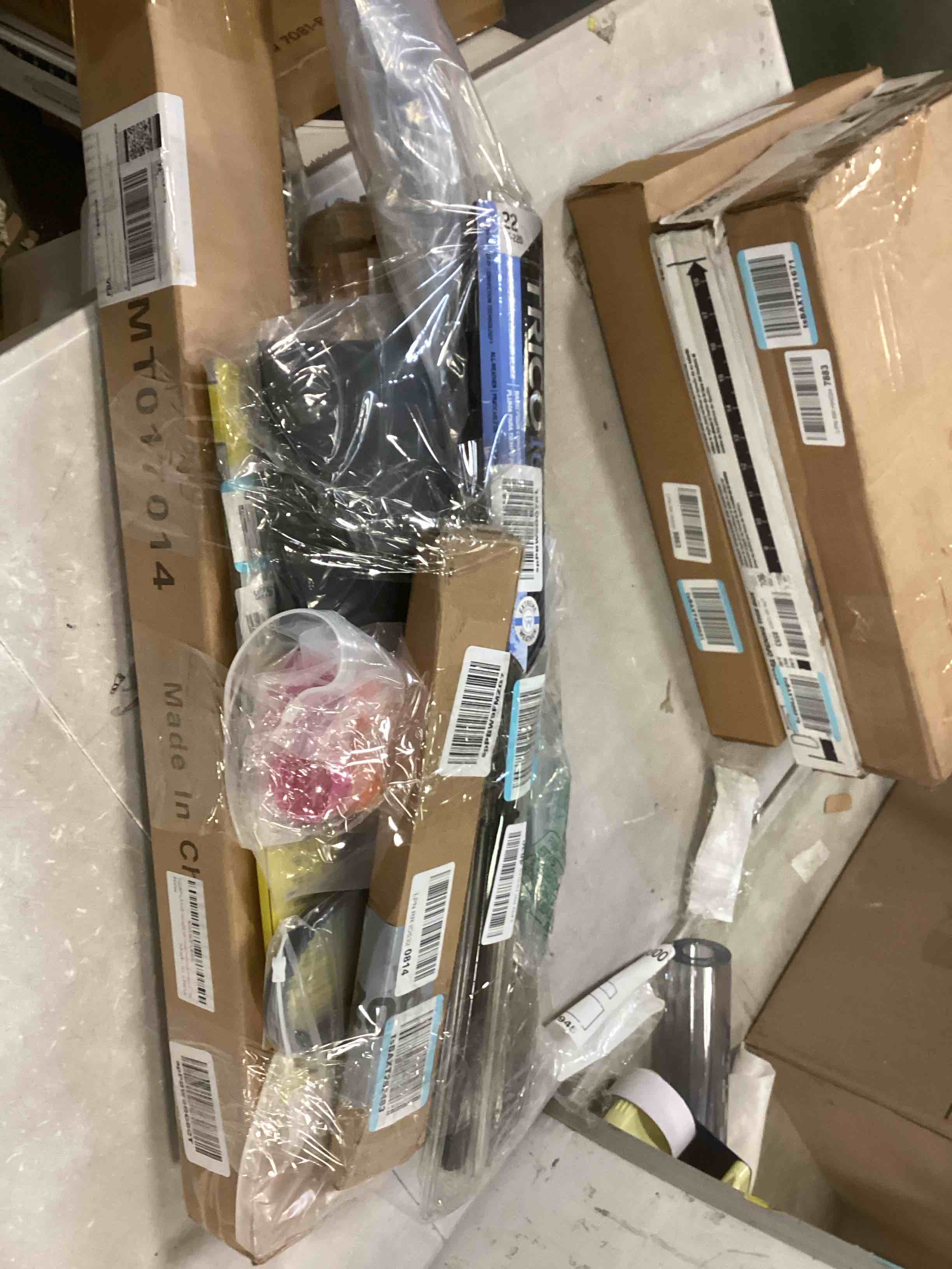 Assortment of Miscellaneous products (May Include cordless shade, curtain rods, retractable baby gate, Led universal linear lamp and more or other use)