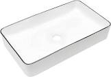 vessel sink rectangular sink basin with black edge