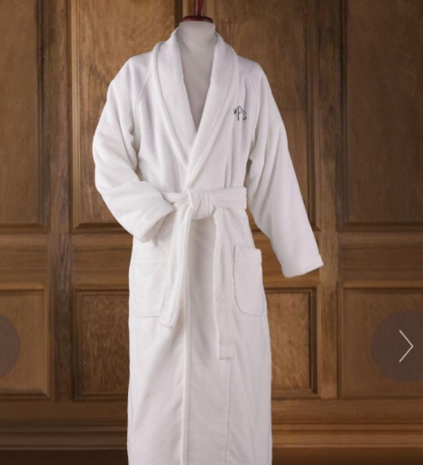 The Hammacher Schlemmer Genuine Turkish Cotton Luxury Bathrobe (White) size XS