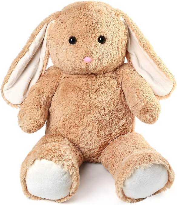 BenBen Bunny Stuffed Animal, 36" Jumbo Soft Rabbit Plush Toy, 3FT Lop-Eared Brown Bunny Plushie