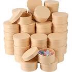 Geyee 48 Pcs Round Paper Mache Box, Small Gift Box with Lid 3.9 Inch Nesting DIY Cardboard Craft Empty Boxes for Kids Adults Decoupaging Painting Crafting Storing Jewelry Treasure