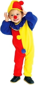 QIAONIUNIU Halloween Child's Clown Costume Kids Baby Jumpsuits Toddlers Dress Up with Clown Nose and Clown hHat 4-6 Years Old