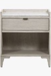 gray night stand with white marble top