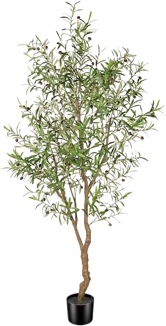 VIGGDA Artificial Tree Faux Olive Tree 7ft (82in,UV Protection 2289 Leaves) Tall Fake Olive Plant in Pot Fake Silk Tree Faux Plants Indoor