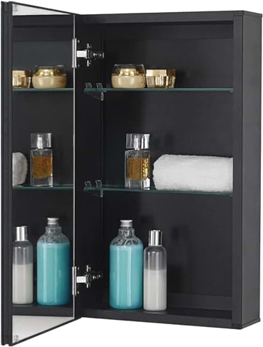 FOTOSOK Bathroom Wall Cabinet Medicine Cabinet, Wall Mounted Bathroom Mirror with Storage Mirror Cabinet with 2 Doors and Adjustable Shelf, Laundry Living Room, White SIMILAR TO LOT PHOTO 