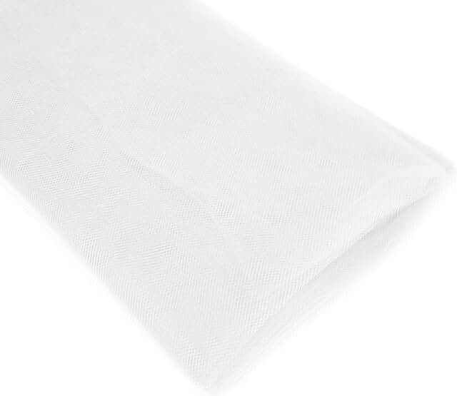 Fabric Tulle Bolt for Wedding and Decoration (White)
