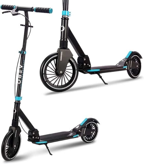 Aero A230 Adult Kick Scooter for Teens 12 or 14 Years and up, Adults Scooters with Disc Brake, Rubber Mat, Double Shock Absorption, ABEC-7 Bearing, Max 250 lbs, Foldable and Height Adjustable similar
