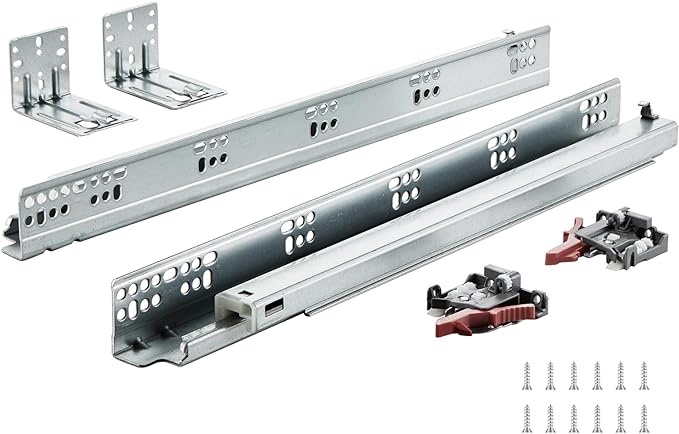 6 Pair of 18 Inch Hardware Soft Close Full Extension Side Mount Ball Bearing Sliding Black Drawer Slides