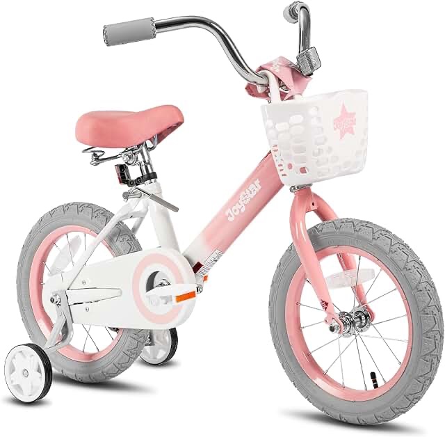 JMMD Girls Bike Ages 4-12 Years Old, Kids Bike for Toddlers with Basket & Training Wheels, 12 14 16 18 20 24 Inch Kids Bicycle with Handbrake & Kickstand