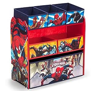 Delta Children 6 Bin Design and Store Toy Organizer - Greenguard Gold Certified, Spider-Man