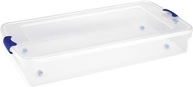 HOMZ 3470CLGRDC.02 Clear underbed Storage Container with lid, 60 Quart, Grey, 2 Count