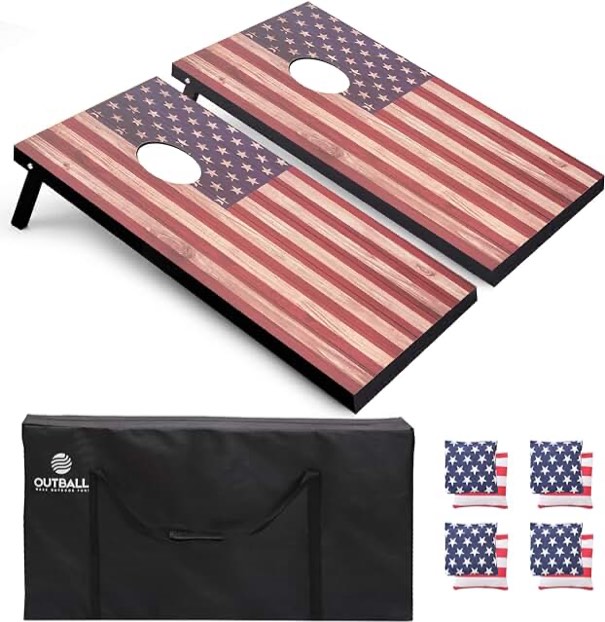 Outball Cornhole Set 4x2 Regulation Size Corn Holes Outdoor Game Cornhole Boards Bean Bag Toss Game Outdoor for Adults Family Lawn Beach Outside Activities with Carrying Bag, 4x2Feet. SIMILAR TO LOT PHOTO 