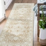 Rugking Persian Runner Rug 2x7 Hallway Indoor Vintage Rug Floral Medallion with Rubber Backing Carpet Thin Rug for Bathroom Kitchen Living Room Taupe